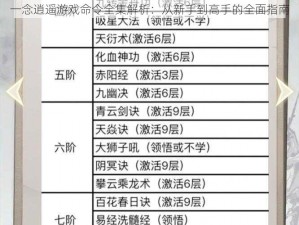 一念逍遥游戏命令全集解析：从新手到高手的全面指南