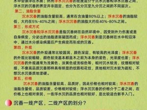 沉香产区的一线二线区分有哪些影响？