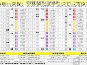 江湖烟雨密探：少林镇派武学快速获取攻略指南