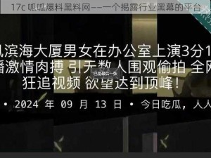 17c 呱呱爆料黑料网——一个揭露行业黑幕的平台