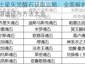 圣斗士星矢觉醒石获取攻略：全面解析觉醒石获得途径与方法大全