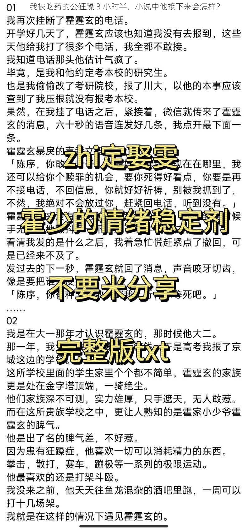 我被吃药的公狂躁 3 小时半，小说中他接下来会怎样？