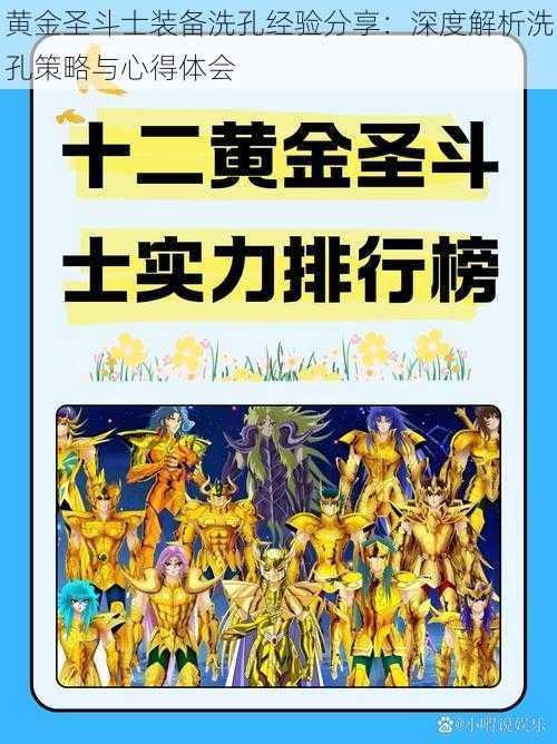 黄金圣斗士装备洗孔经验分享：深度解析洗孔策略与心得体会