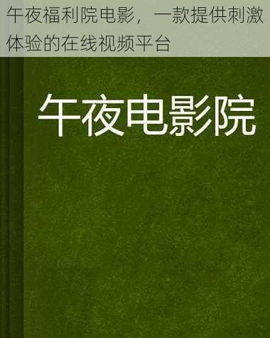 午夜福利院电影，一款提供刺激体验的在线视频平台