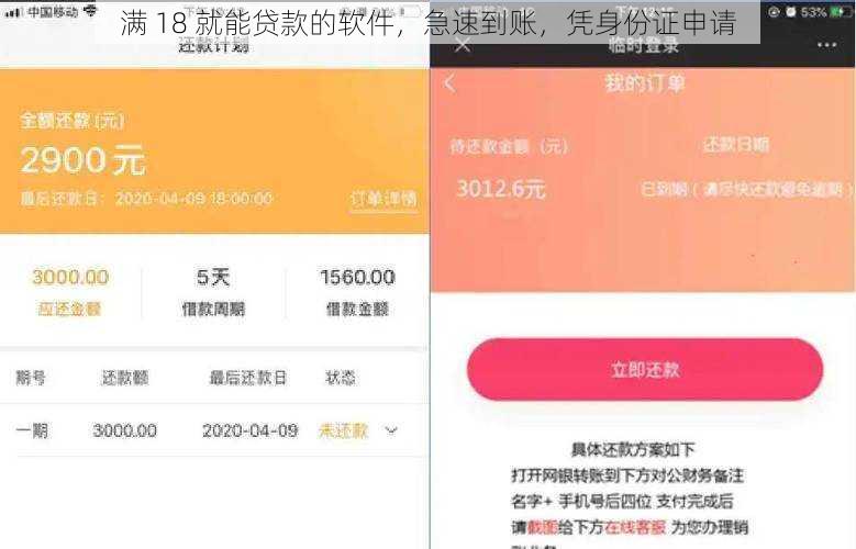 满 18 就能贷款的软件，急速到账，凭身份证申请
