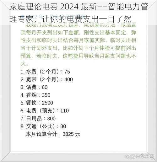 家庭理论电费 2024 最新——智能电力管理专家，让你的电费支出一目了然