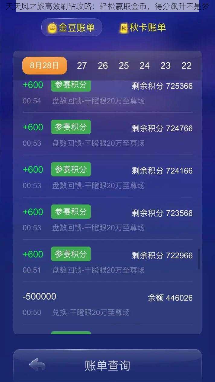 天天风之旅高效刷钻攻略：轻松赢取金币，得分飙升不是梦