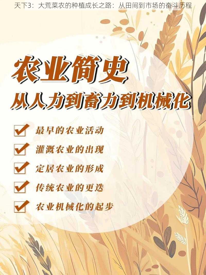 天下3：大荒菜农的种植成长之路：从田间到市场的奋斗历程