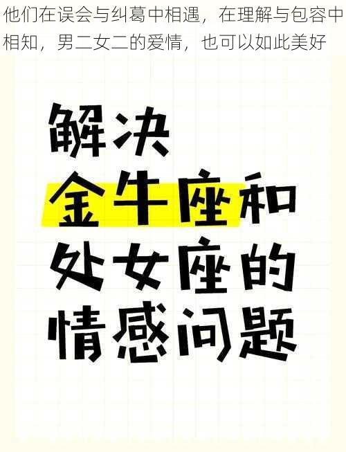 他们在误会与纠葛中相遇，在理解与包容中相知，男二女二的爱情，也可以如此美好