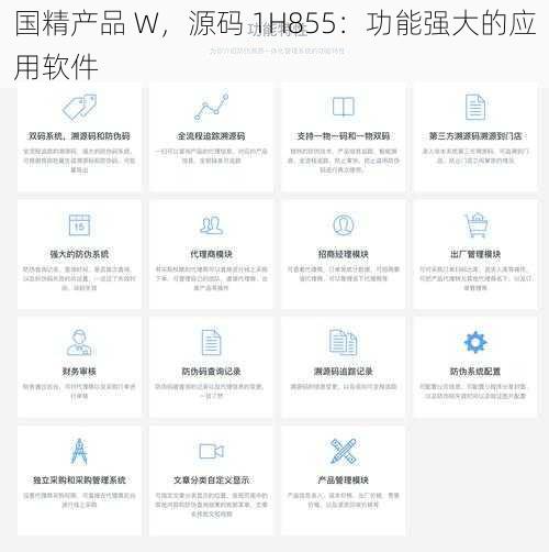 国精产品 W，源码 1H855：功能强大的应用软件