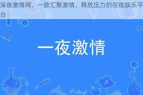 深夜激情网，一款汇聚激情、释放压力的在线娱乐平台