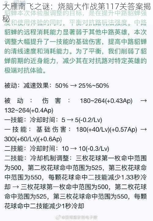 大雁南飞之谜：烧脑大作战第117关答案揭秘