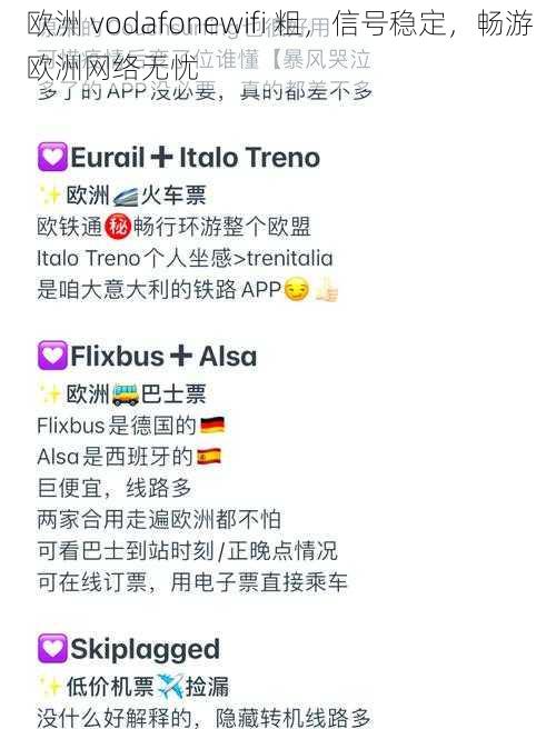 欧洲 vodafonewifi 粗，信号稳定，畅游欧洲网络无忧