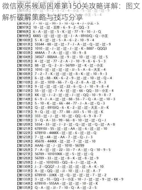 微信欢乐残局困难第150关攻略详解：图文解析破解策略与技巧分享