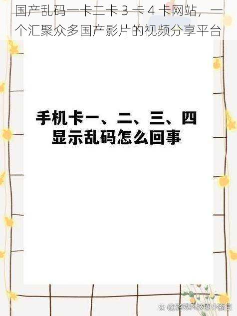 国产乱码一卡二卡 3 卡 4 卡网站，一个汇聚众多国产影片的视频分享平台