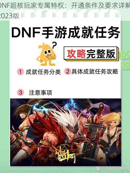 DNF超核玩家专属特权：开通条件及要求详解 2023版