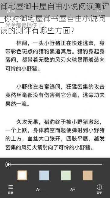 御宅屋御书屋自由小说阅读测评_你对御宅屋御书屋自由小说阅读的测评有哪些方面？