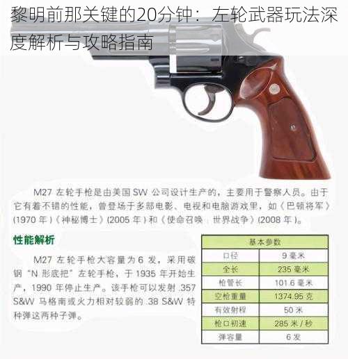 黎明前那关键的20分钟：左轮武器玩法深度解析与攻略指南